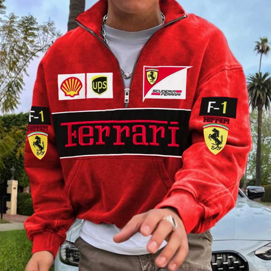 Men's 2025 Newest Retro Racing Print Rad Oversized Hoodie