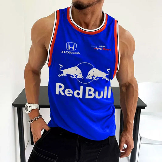 Men's Racing Club Printed Fitness Casual Sleeveless Tank
